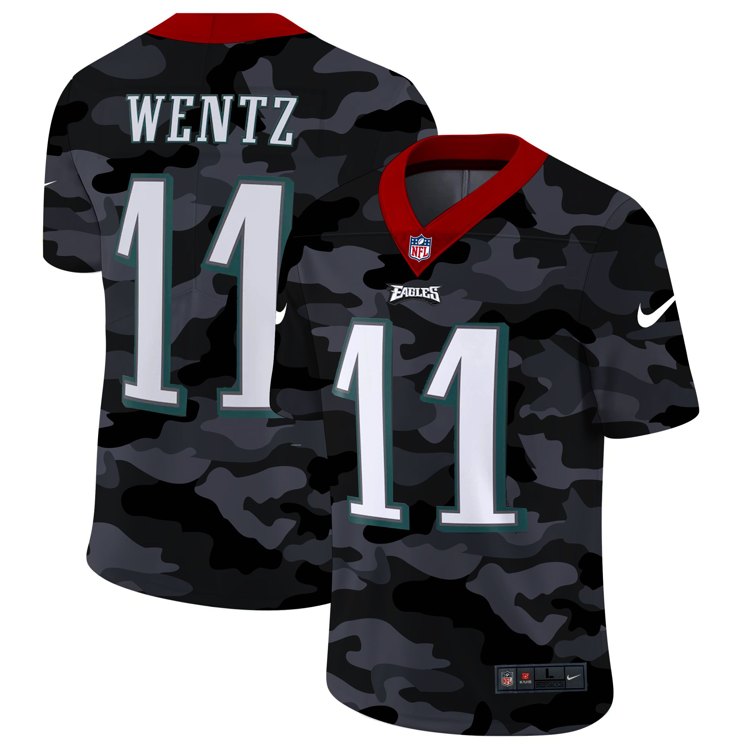 Men Philadelphia Eagles #11 Wentz 2020 Nike Camo Salute to Service Limited NFL Jerseys->philadelphia eagles->NFL Jersey